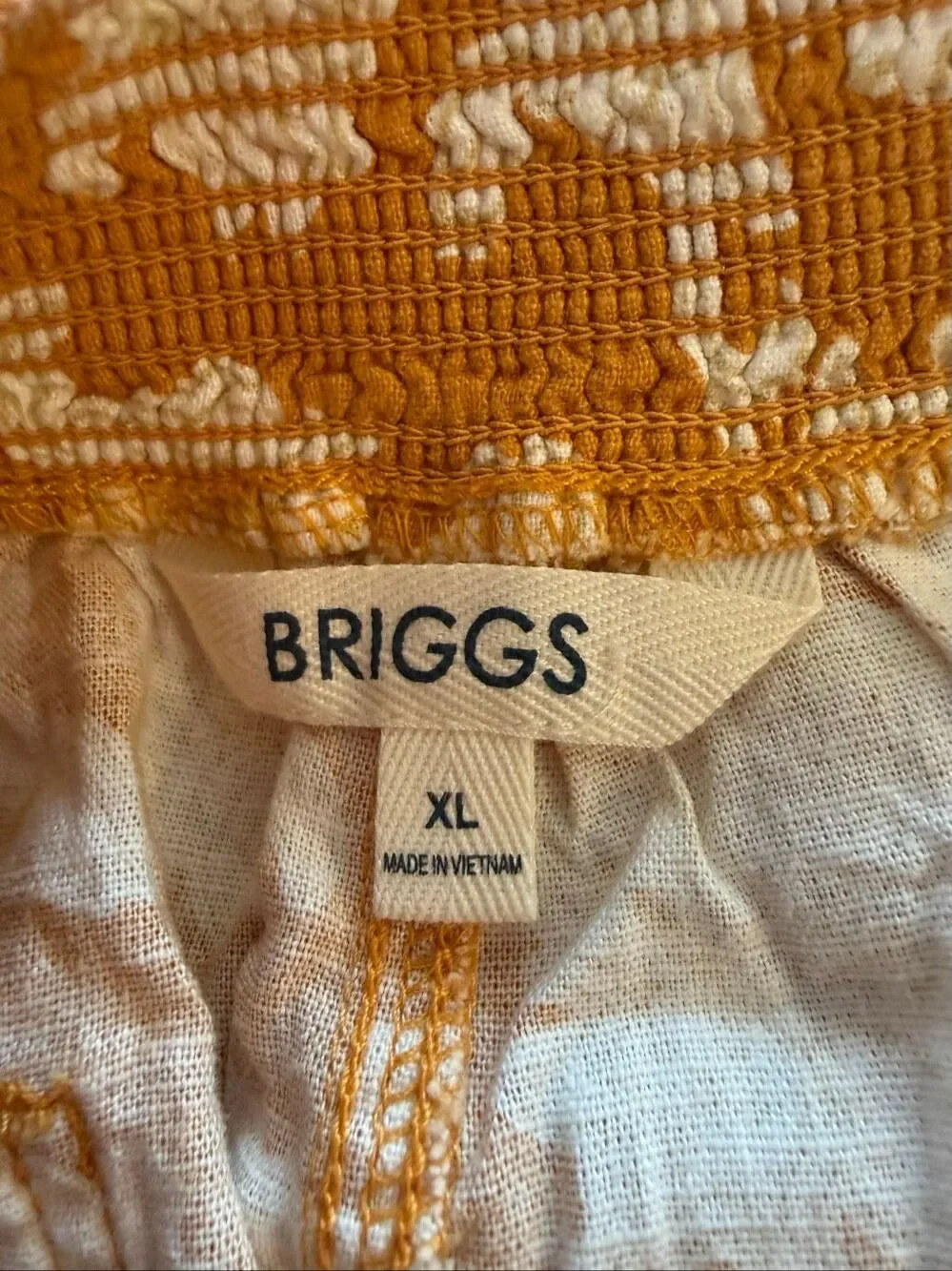 Briggs orange floral linen elastic waist shorts size XL new with tags!